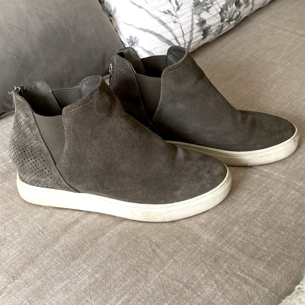 I.N.C. Gray Suede Wedge Sneakers Booties